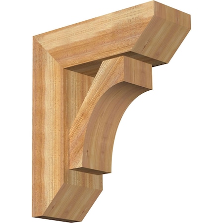 Ekena Millwork Westlake Slat Rough Sawn Bracket w/ Offset Brace, Western Red Cedar, 8"W x 22"D x 26"H BKT0806X22X26WTL06RWR